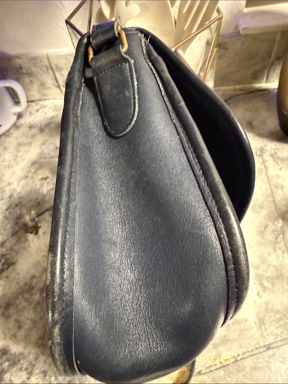 Coach Navy city bag 9790 Leather Gold Turnlock - Picture 5 of 13